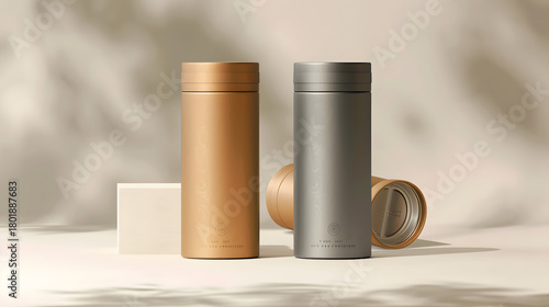 Wallpaper Mural Sleek insulated tumblers in gold and silver for stylish hydration on the go, perfect for modern lifestyles and sustainable living initiatives Torontodigital.ca