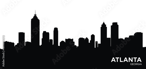 Atlanta skyline silhouette at night