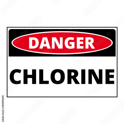 Danger chlorine sign isolated on a white background
