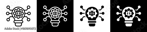 Smart Technology Icon Set In Black And White Filled Style Collection