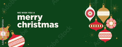 Merry Christmas and Happy New Year. Vector illustration for website banner, social media banner, greeting card, posters, covers, business and marketing material.