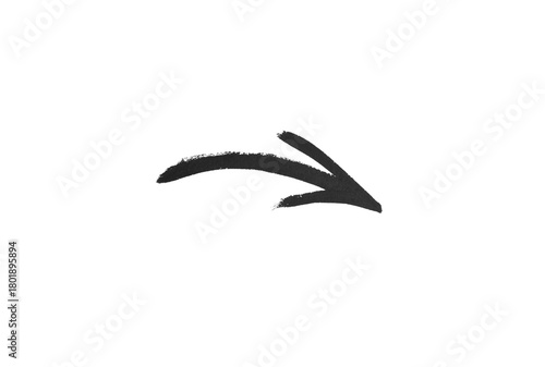 hand drawn watercolor arrow black on a white background