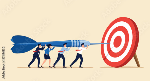 Teamwork and Collaboration Aiming for Business Success and Target Achievement.