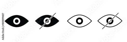 Eye icon. Black Eye icon on white background. Vector illustration EPS 10