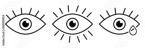 Eye icon. Black Eye icon on white background. Vector illustration EPS 10