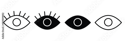 Eye icon. Black Eye icon on white background. Vector illustration EPS 10