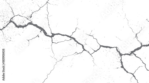 Abstract grey cracked texture with scattered dots on a white background vector