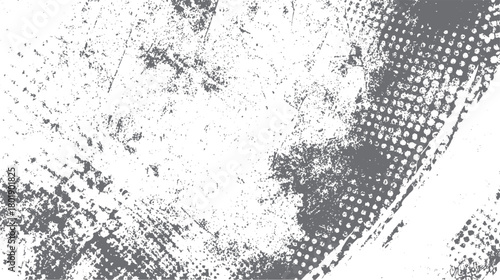 Abstract textured background with distressed grunge effect and halftone dots pattern in shades of grey and white