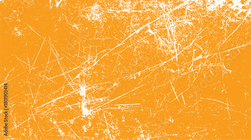 Bright orange background with white distressed scratches and speckles abstract texture vector