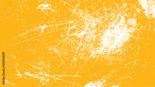 Bright yellow background with white distressed scratches and speckles abstract texture vector