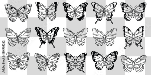 Elegant line art butterfly designs offer timeless beauty for your creative projects