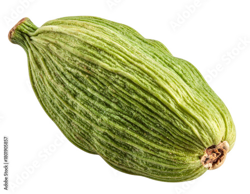 Wallpaper Mural Single fresh green cardamom pod, whole aromatic spice, macro closeup. Isolated on transparent background Torontodigital.ca