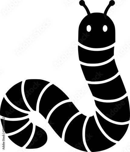 vector illustration of a worm with a segmented body