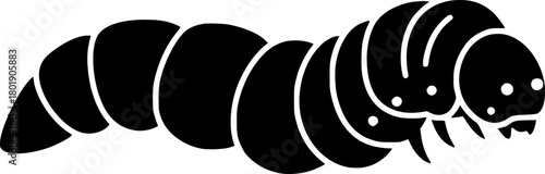 vector illustration of a worm with a segmented body