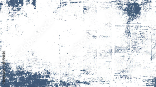 Faded blue distressed newspaper texture with scattered ink spots and grunge effect vintage