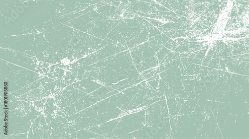 Dusty pale green background with white scratches and speckles creating a grunge texture effect vector