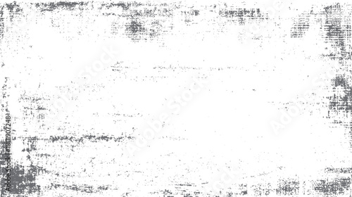 Faded grey distressed texture overlay with scattered dots and rough edges on a white background grunge