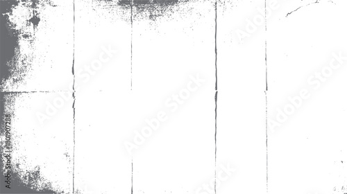 Faded grey textured background with distressed paper creases and scattered speckles white