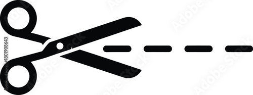 Scissors cutting line icon vector illustration cut here symbol design eps silhouette