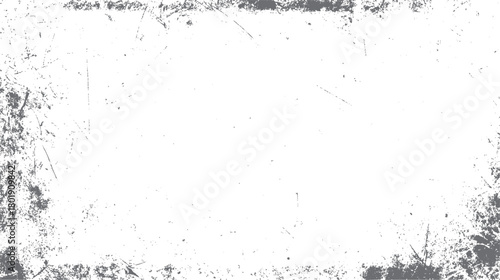 Grunge distressed texture border with scratches and speckles on white background vector