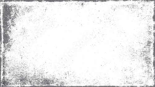 Grey distressed grunge texture overlay with scattered speckles and rough border on white background vector
