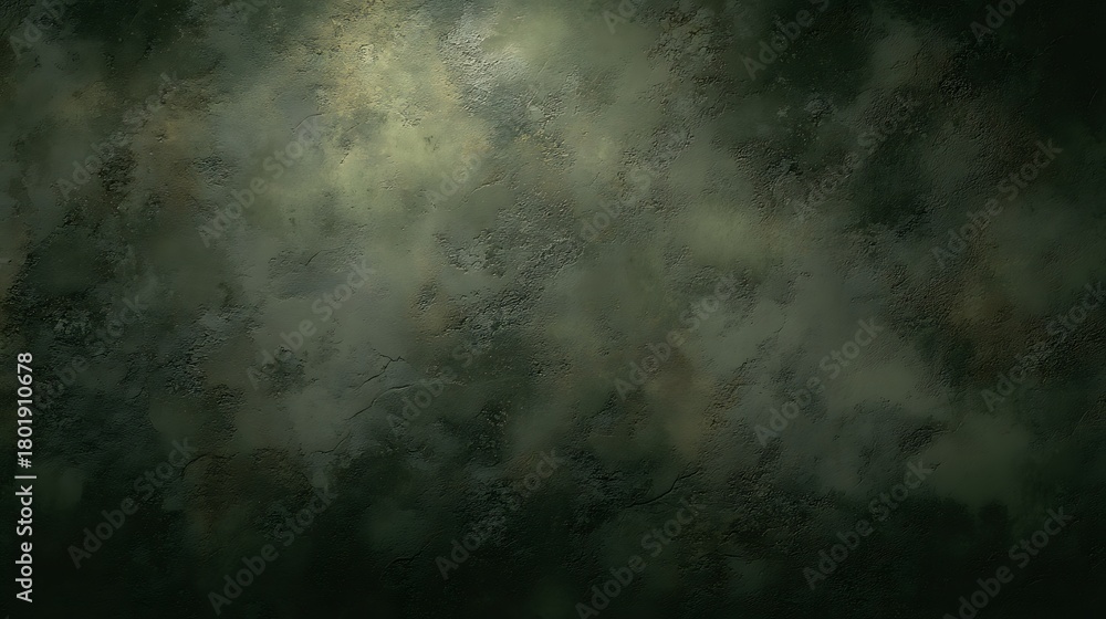 Obraz premium Photorealistic dark olive plaster wall with subtle mottled texture