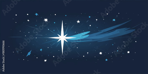 Abstract background with starry night sky and winter holiday celebration design