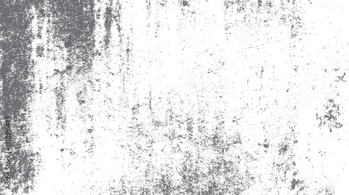 Textured grey distressed grunge background with speckled abstract patterns and vertical streaks on white