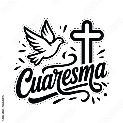 Minimal Cuaresma Christian Vector Graphic for Lent Season.