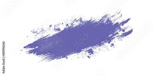 Textured purple paint brush stroke splatter abstract background with white negative space blue