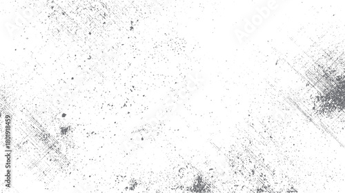 White background with scattered dark gray speckles and linear scratch textures grunge