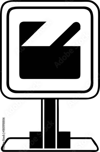 Solid Road Barrier Silhouette Vector Black Filled EPS Illustration - A Clear and Concise Graphic Representation of Traffic Control and Safety Measures