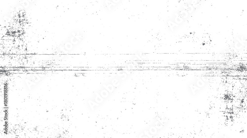 White background with scattered gray dust speckles and horizontal grunge lines texture