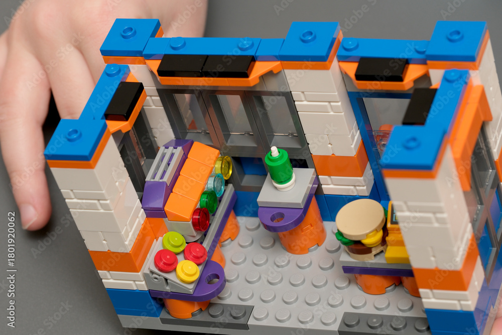 Naklejka premium Creative playtime with colorful building blocks in a vibrant setting