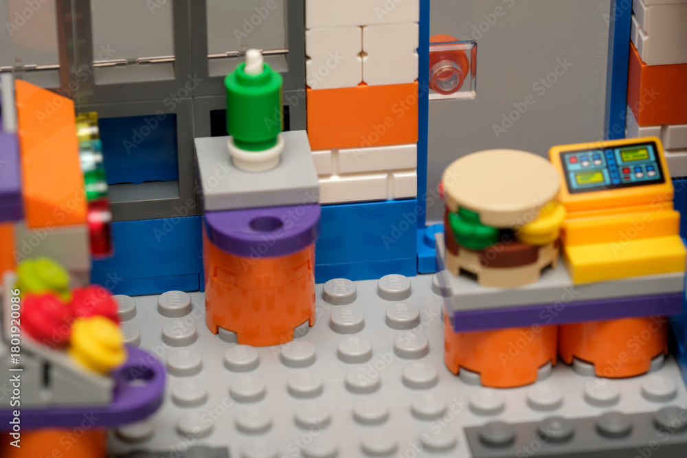 Naklejka premium Colorful toy kitchen full of imaginative details