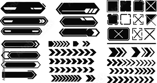 Futuristic hud elements vector design pack for ui and game design