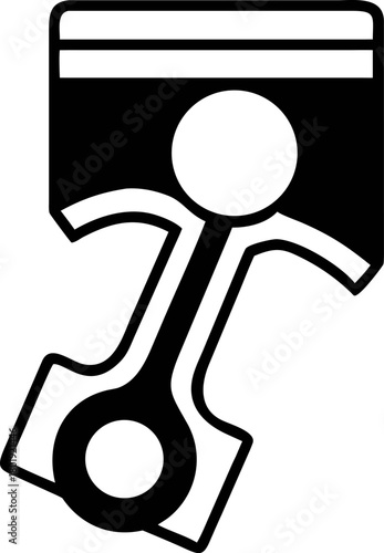 Vector Illustration of a Piston and Connecting Rod, A Mechanical Component Essential for Internal Combustion Engines