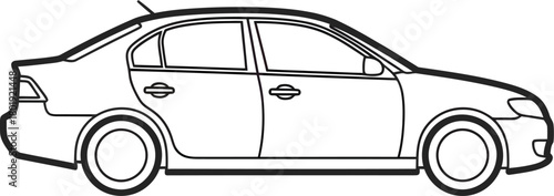 Car outline vector sedan illustration vehicle automotive transport side eps silhouette
