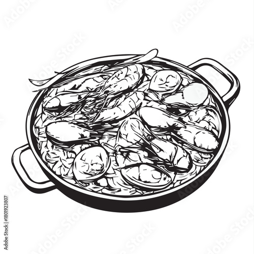 paella food vector illustration