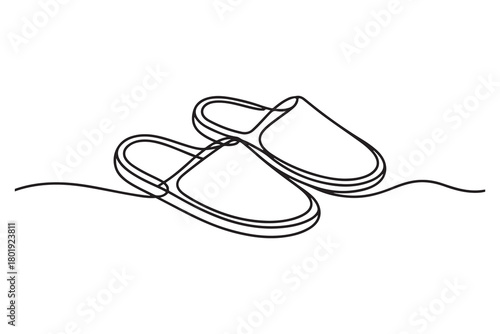 Sandals one line drawing simple flip flops icon vector
