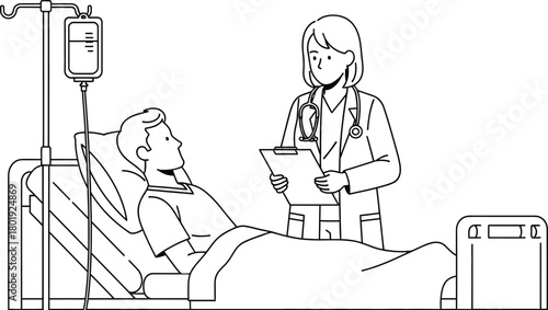 Patient care hospital visit doctor consultation medical treatment room