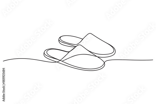 Sandals one line drawing simple flip flops icon vector
