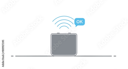 Modern smart speaker with voice command activation and wireless signal waves indicating connectivity