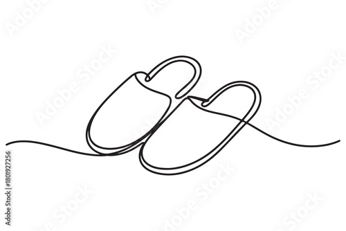 Sandals one line drawing simple flip flops icon vector
