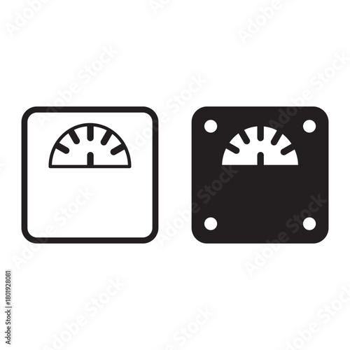 Weight scale and gauge icon set for health measurement design