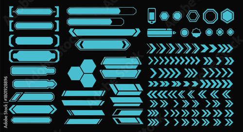 Futuristic hud elements vector pack for ui design and game assets