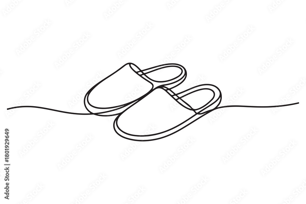 Obraz premium Sandals one line drawing simple flip flops icon vector 