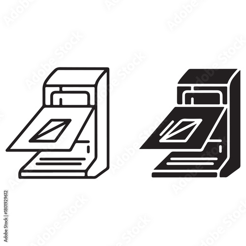 Minimalist Icons of a Document Feeder Scanner