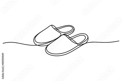Sandals one line drawing simple flip flops icon vector
