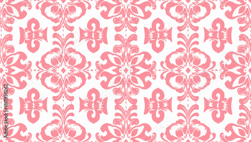 Classic decorative textile featuring repeating botanical medallions in balanced symmetry